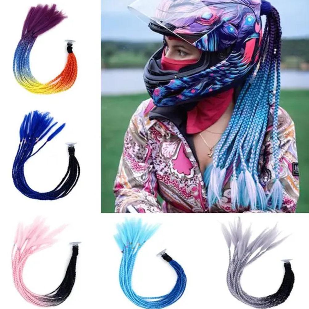 Equestrian Helmet - Helmet Braids Pigtails Motorcycle Helmet Braid