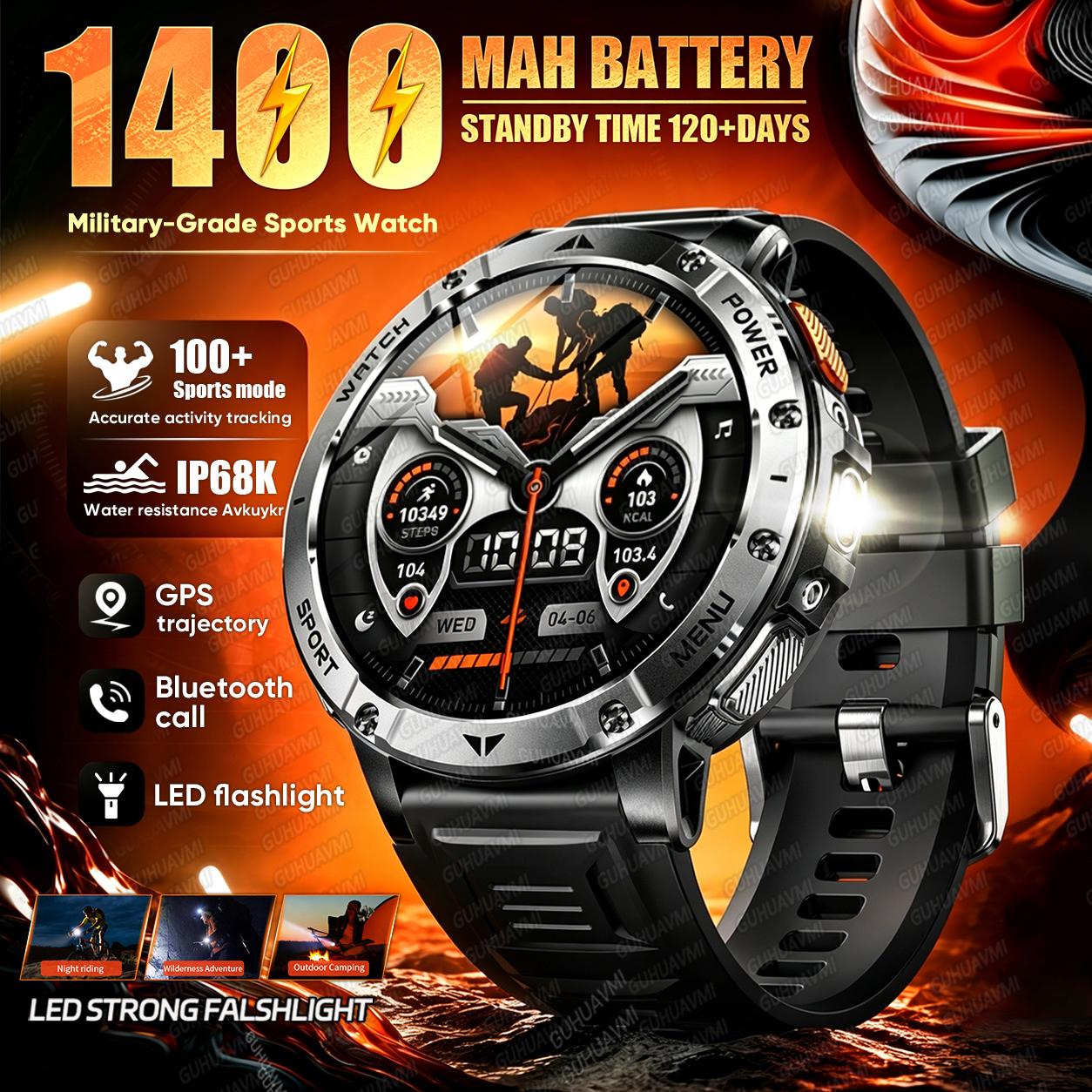 Definition Of Outdoor Sport - New 1400mAh High-Capacity Battery Smart Watch