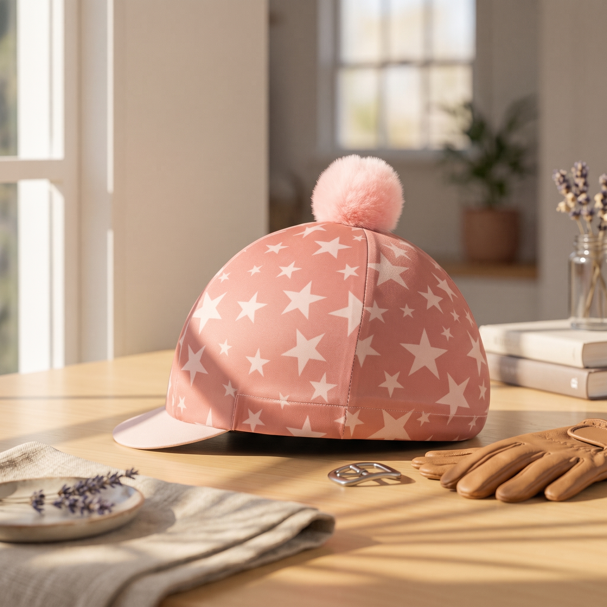 Equestrian Helmet - Riding Hat Cover with Tassel Star