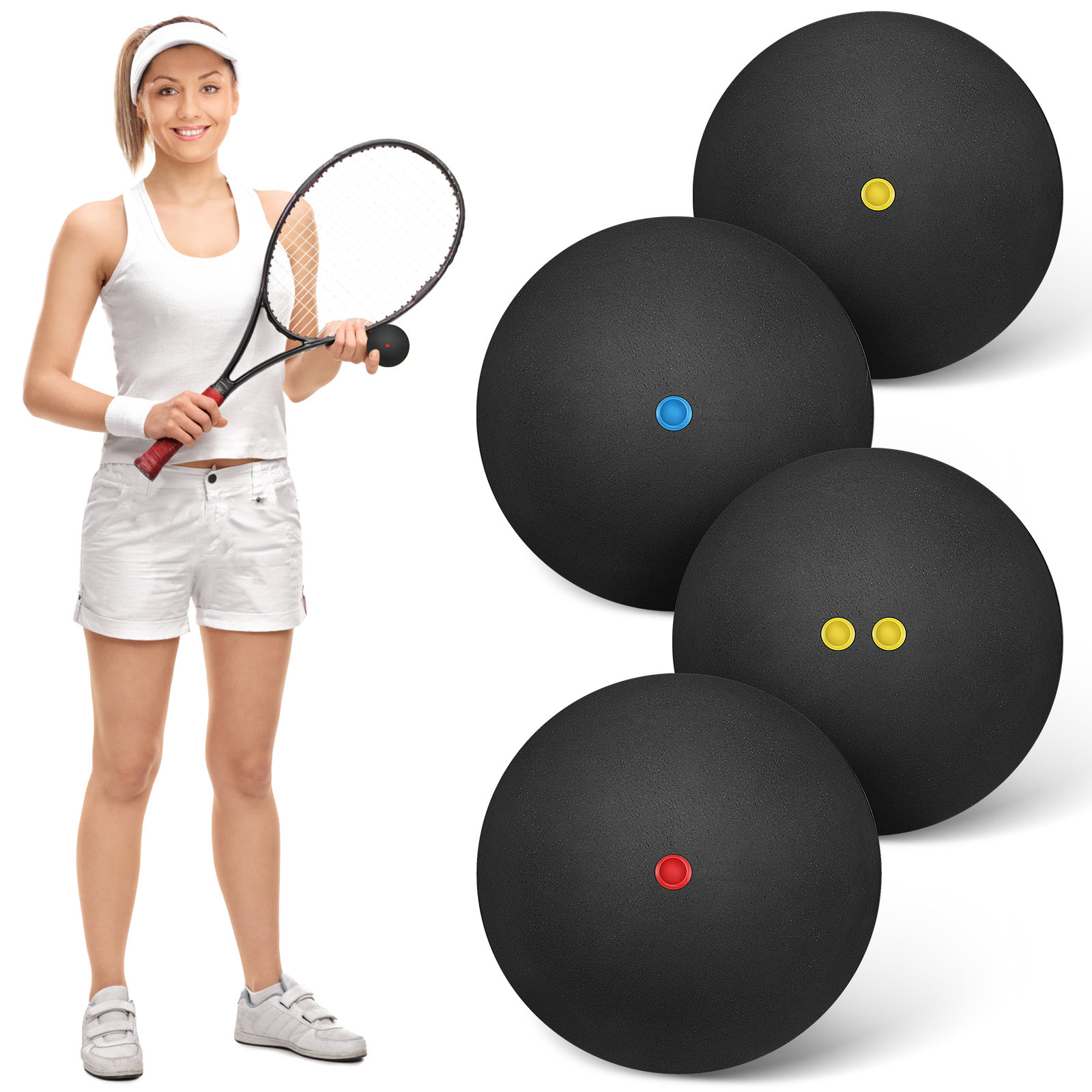 4Pcs Squash Balls Blue Assorte - Indoor Sport And Outdoor Sports review and price