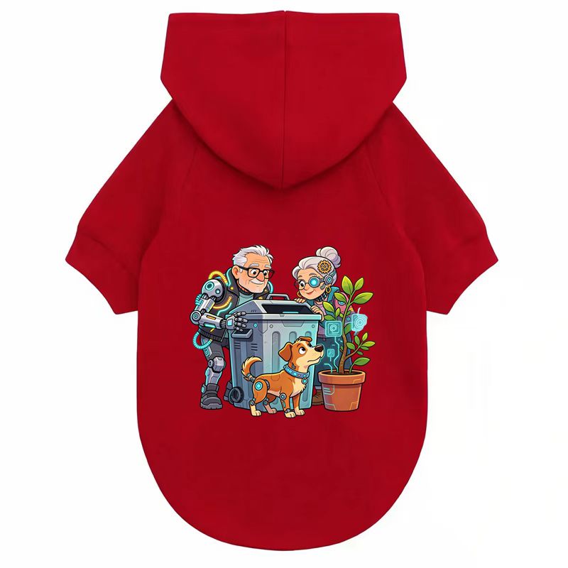 Retro Elder Robot Dog Print, S - Outdoor Sport Winter Jacket review and price