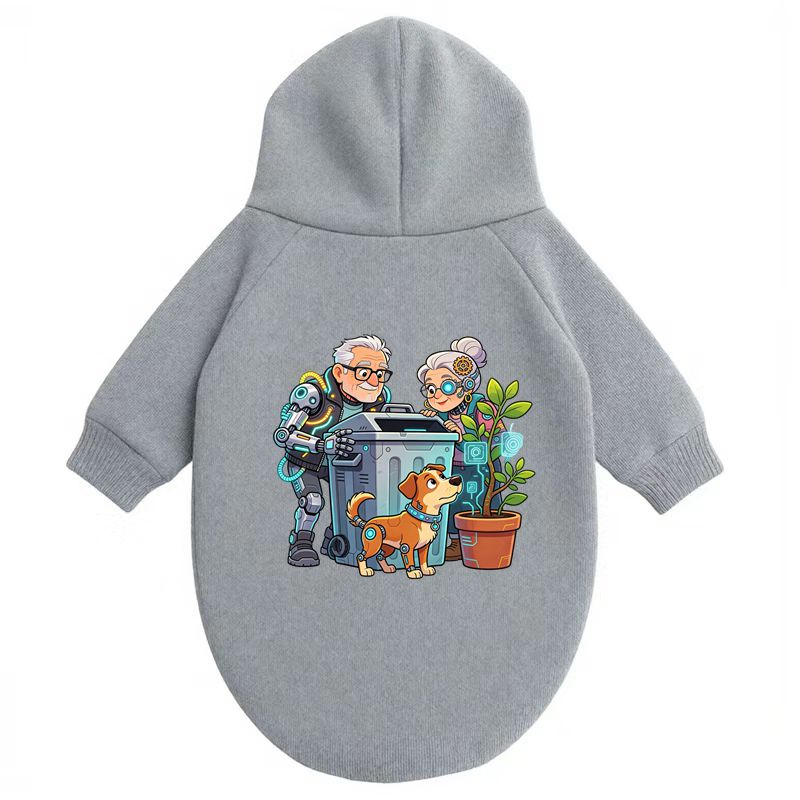 Retro Elder Robot Dog Print, S - Outdoor Sport Winter Jacket review and price